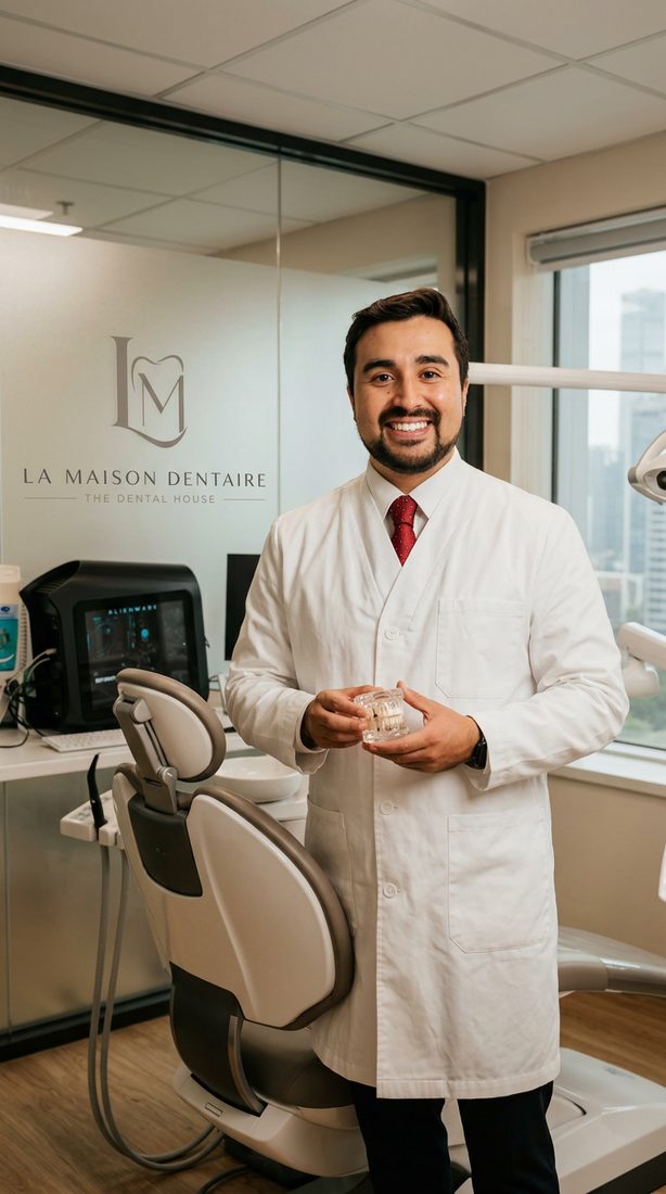 Dr. Sebastian Solano in a treatment room at La Maison Dentaire